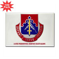 24PSB - M01 - 01 - DUI - 24th Personnel Service Battalion with Text - Rectangle Magnet (100 pack)