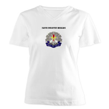 256IB - A01 - 04 - DUI - 256th Infantry Brigade with Text - Women's V-Neck T-Shirt
