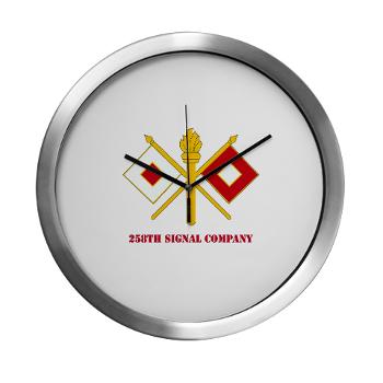 258SC - M01 - 03 - DUI - 258th Signal Company with Text - Modern Wall Clock - Click Image to Close