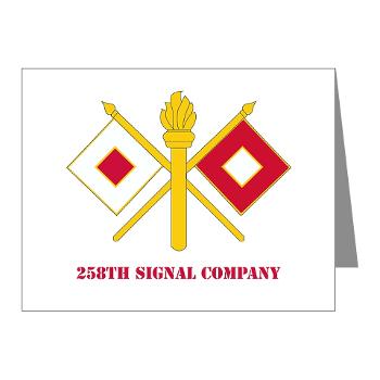 258SC - M01 - 02 - DUI - 258th Signal Company with Text - Note Cards (Pk of 20)