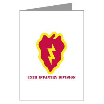 25ID - M01 - 02 - SSI - 25th Infantry Division with Text - Greeting Cards (Pk of 10)