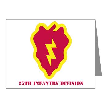25ID - M01 - 02 - SSI - 25th Infantry Division with Text - Note Cards (Pk of 20)