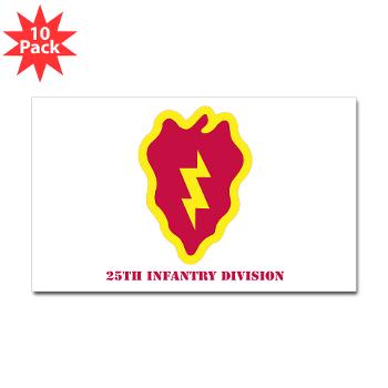 25ID - M01 - 01 - SSI - 25th Infantry Division with Text - Sticker (Rectangle 10 pk)
