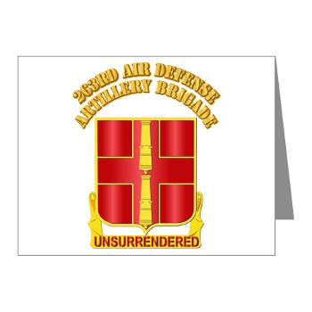 263ADAB - M01 - 02 - DUI - 263rd Air Defense Artillery Brigade with Text - Note Cards (Pk of 20)