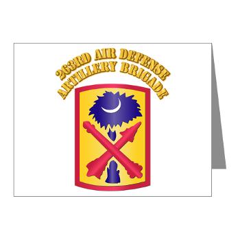 263ADAB - M01 - 02 - SSI - 263rd Air Defense Artillery Brigade with Text - Note Cards (Pk of 20)