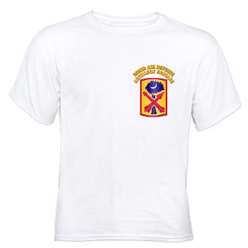263ADAB - A01 - 04 - SSI - 263rd Air Defense Artillery Brigade with Text - White t-Shirt