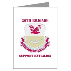 26BSB - M01 - 02 - DUI - 26th Bde - Support Bn with Text Greeting Cards (Pk of 10)
