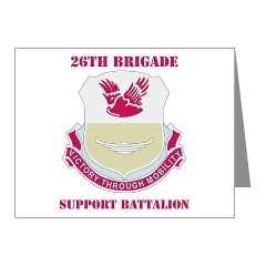 26BSB - M01 - 02 - DUI - 26th Bde - Support Bn with Text Note Cards (Pk of 20)