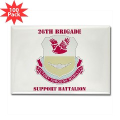26BSB - M01 - 01 - DUI - 26th Bde - Support Bn with Text Rectangle Magnet (100 pack)