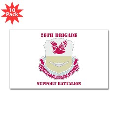 26BSB - M01 - 01 - DUI - 26th Bde - Support Bn with Text Sticker (Rectangle 10 pk)