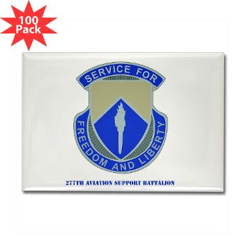 277ASB - M01 - 01 - DUI - 277th Aviation Support Battalion with Text Rectangle Magnet (100 pack)