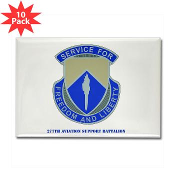 277ASB - M01 - 01 - DUI - 277th Aviation Support Battalion with Text Rectangle Magnet (10 pack)