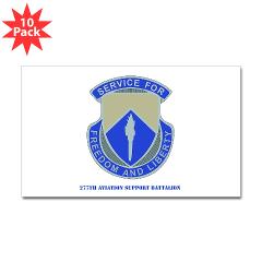 277ASB - M01 - 01 - DUI - 277th Aviation Support Battalion with Text Sticker (Rectangle 10 pk)