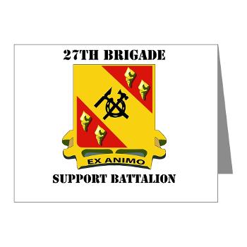 27BSB - M01 - 02 - DUI - 27th Brigade - Support Battalion with Text - Note Cards (Pk of 20) - Click Image to Close