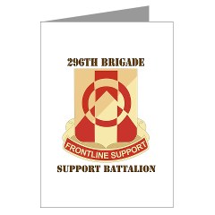 296BSB - M01 - 02 - DUI - 296th Bde - Support Bn with Text - Greeting Cards (Pk of 10)