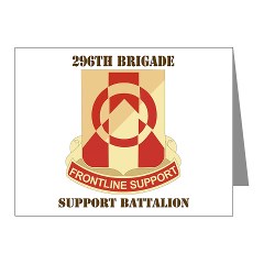 296BSB - M01 - 02 - DUI - 296th Bde - Support Bn with Text - Note Cards (Pk of 20)