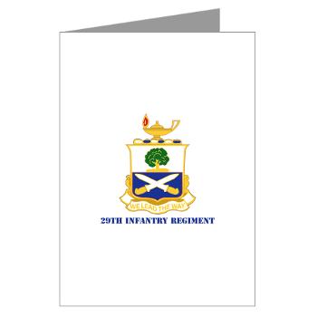 29IR - M01 - 02 - DUI - 29th Infantry Regiment with Text - Greeting Cards (Pk of 10)