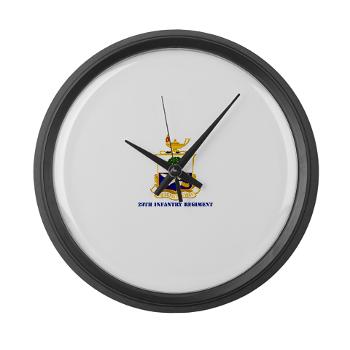 29IR - M01 - 03 - DUI - 29th Infantry Regiment with Text - Large Wall Clock
