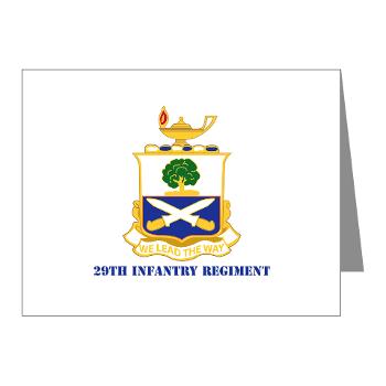 29IR - M01 - 02 - DUI - 29th Infantry Regiment with Text - Note Cards (Pk of 20)
