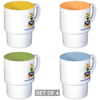 29IR - M01 - 03 - DUI - 29th Infantry Regiment with Text - Stackable Mug Set (4 mugs)