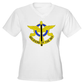 2AB10AR - A01 - 04 - DUI - 2nd Aslt Bn - 10th Aviation Regt Women's V-Neck T-Shirt