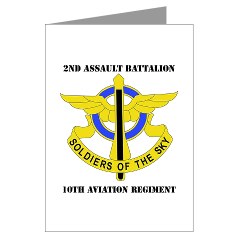 2AB10AR - M01 - 02 - DUI - 2nd Aslt Bn - 10th Aviation Regt with Text Greeting Cards (Pk of 10)