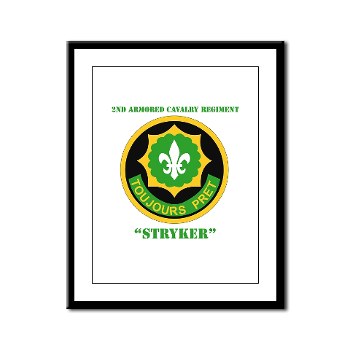 2CR - M01 - 02 - SSI - 2nd Armored Cavalry Regiment (Stryker) with Text Framed Panel Print