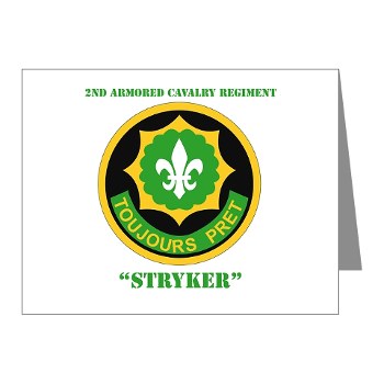 2CR - M01 - 02 - SSI - 2nd Armored Cavalry Regiment (Stryker) with Text Note Cards (Pk of 20)