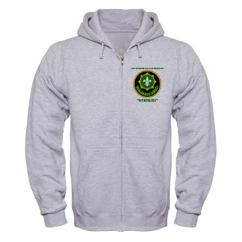 2CR - A01 - 03 - SSI - 2nd Armored Cavalry Regiment (Stryker) with Text Zip Hoodie