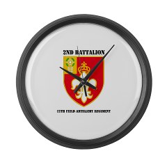 2B12FAR - M01 - 03 - DUI - 2nd Battalion - 12th Field Artillery Regiment with text Large Wall Clock - Click Image to Close