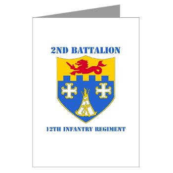 2B12IR - M01 - 02 - DUI - 2nd Battalion - 12th Infantry Regiment with Text - Greeting Cards (Pk of 20)