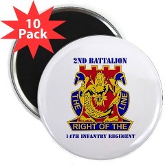 2B14IR - M01 - 01 - DUI - 2nd Bn - 14th Infantry Regt with Text 2.25" Magnet (10 pack)