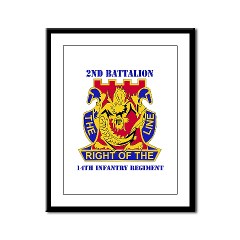 2B14IR - M01 - 02 - DUI - 2nd Bn - 14th Infantry Regt with Text Framed Panel Print