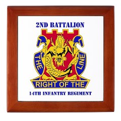2B14IR - M01 - 03 - DUI - 2nd Bn - 14th Infantry Regt with Text Keepsake Box - Click Image to Close