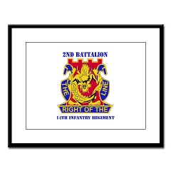 2B14IR - M01 - 02 - DUI - 2nd Bn - 14th Infantry Regt with Text Large Framed Print