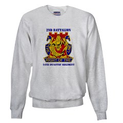 2B14IR - A01 - 03 - DUI - 2nd Bn - 14th Infantry Regt with Text Sweatshirt - Click Image to Close