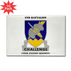 2B158AR - M01 - 01 - 2nd Battalion, 158th Aviation Regiment with Text - Rectangle Magnet (10 pack)