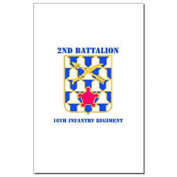 2B16IR - M01 - 02 - DUI - 2nd Battalion - 16th Infantry Regiment with Text - Mini Poster Print