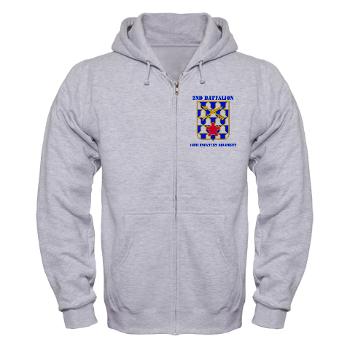 2B16IR - A01 - 03 - DUI - 2nd Battalion - 16th Infantry Regiment with Text - Zip Hoodie