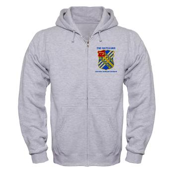 2B18FAR - A01 - 03 - DUI - 2nd Bn - 18th FA Regt with Text - Zip Hoodie