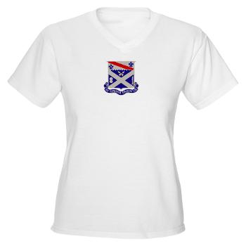 2B18IR - A01 - 04 - DUI - 2nd Battalion 18th Infantry Rgt Women's V-Neck T-Shirt
