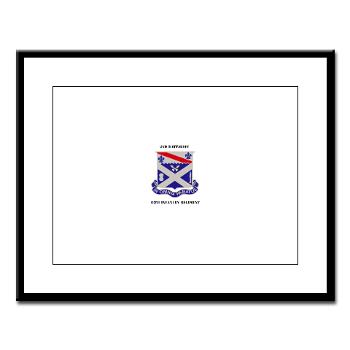 2B18IR - M01 - 02 - DUI - 2nd Battalion 18th Infantry Rgt with Text Large Framed Print