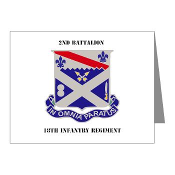 2B18IR - M01 - 02 - DUI - 2nd Battalion 18th Infantry Rgt with Text Note Cards (Pk of 20)