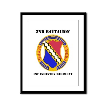 2B1IR - M01 - 02 - DUI - 2nd Bn - 1st Infantry Regt with Text - Framed Panel Print