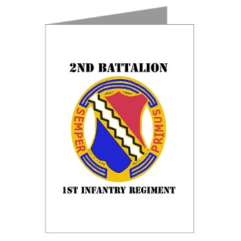 2B1IR - M01 - 02 - DUI - 2nd Bn - 1st Infantry Regt with Text - Greeting Cards (Pk of 20)