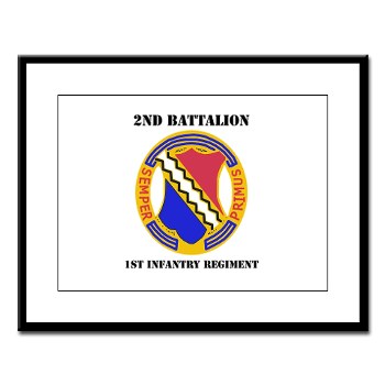 2B1IR - M01 - 02 - DUI - 2nd Bn - 1st Infantry Regt with Text - Large Framed Print