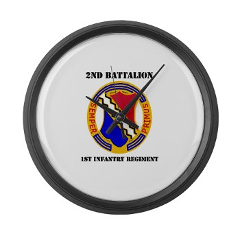 2B1IR - M01 - 03 - DUI - 2nd Bn - 1st Infantry Regt with Text - Large Wall Clock