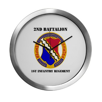 2B1IR - M01 - 03 - DUI - 2nd Bn - 1st Infantry Regt with Text - Modern Wall Clock