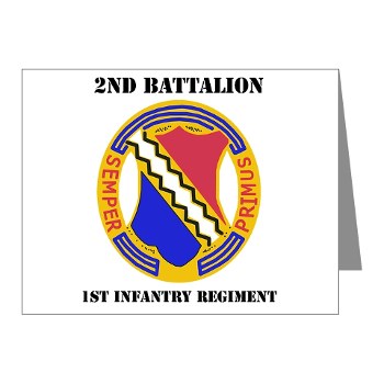 2B1IR - M01 - 02 - DUI - 2nd Bn - 1st Infantry Regt with Text - Note Cards (Pk of 20)