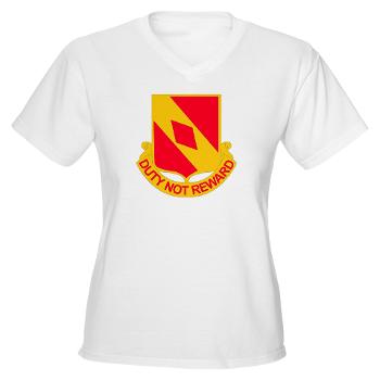 2B20FAR - A01 - 04 - DUI - 2nd Battalion - 20th FA Regiment with Text - Women's V-Neck T-Shirt